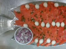 Load image into Gallery viewer, Smoked Salmon Tray, Quail Egg &amp; Condiments
