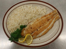 Load image into Gallery viewer, Fish Pollock Pan Seared - White Rice - Grill Zucchini - Tartar Sauce.
