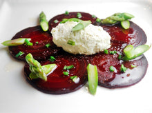 Load image into Gallery viewer, Carpaccio -Beets - Goat Cheese - Asparagus
