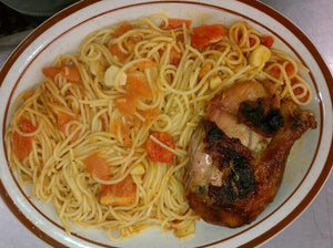 Chicken Baked & Spaghetti Pomodoro