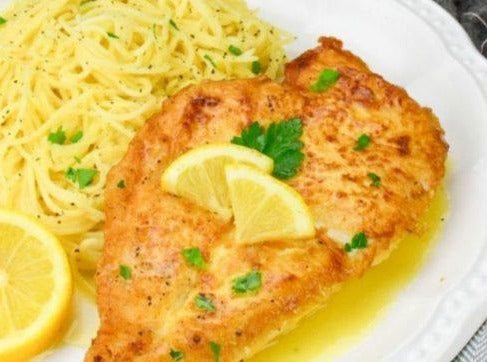 Chicken Française, Lemon Sauce, Linguine Pasta