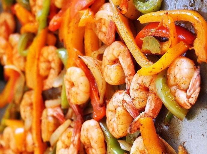 Shrimp Fajitas, Vegetable, Rice & Options